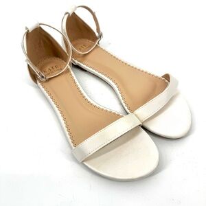 KATE WHITCOMB Flora Ivory Satin Bridal Wedding Flats Shoes